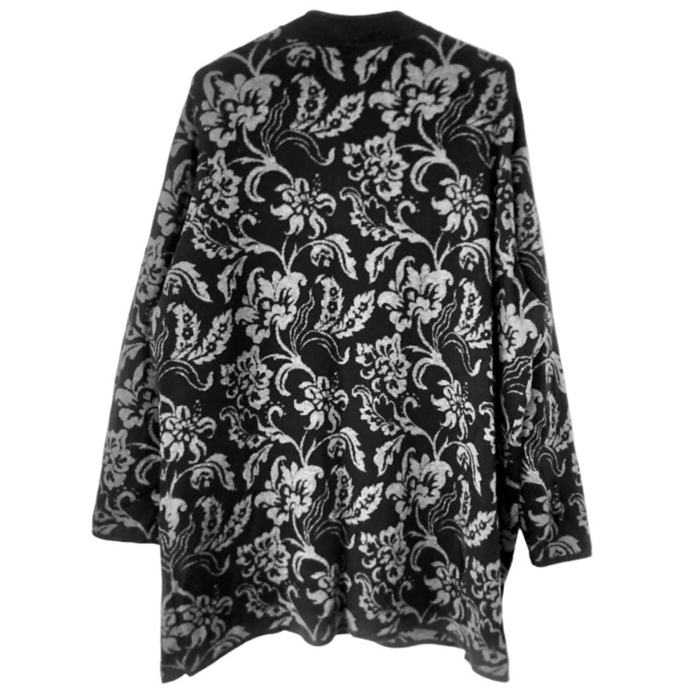 Lands' End Black and Gray Knit Sweater